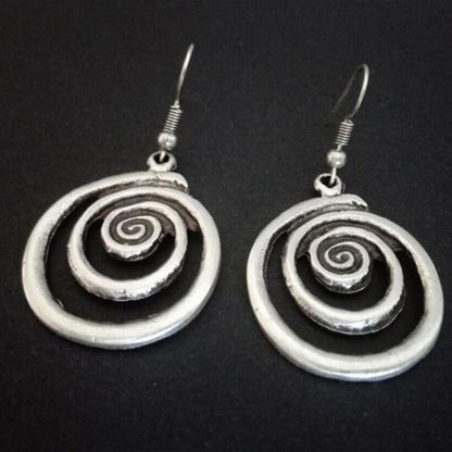 Vintage Geometric Spiral Earrings