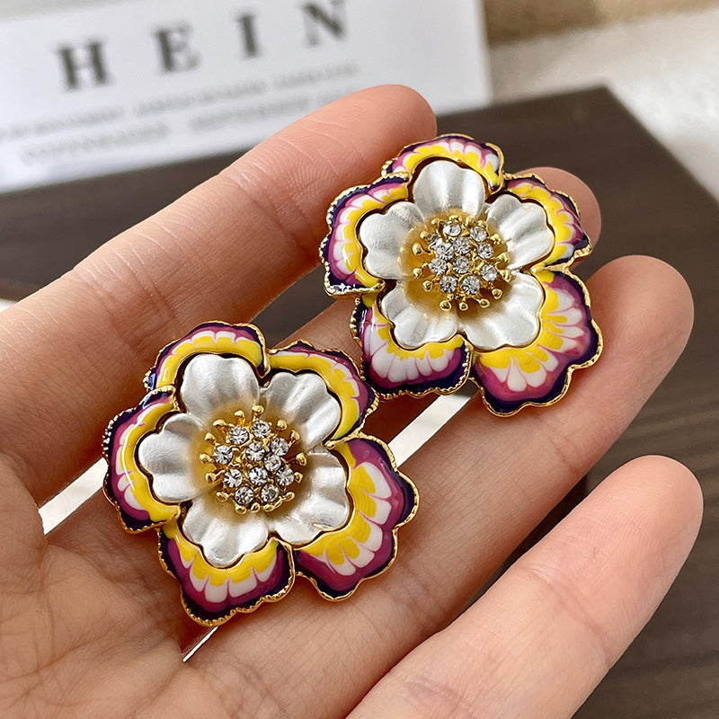 Vintage Gold Pearl Earrings Tassel Stud Earrings No Piercing Ear Clip