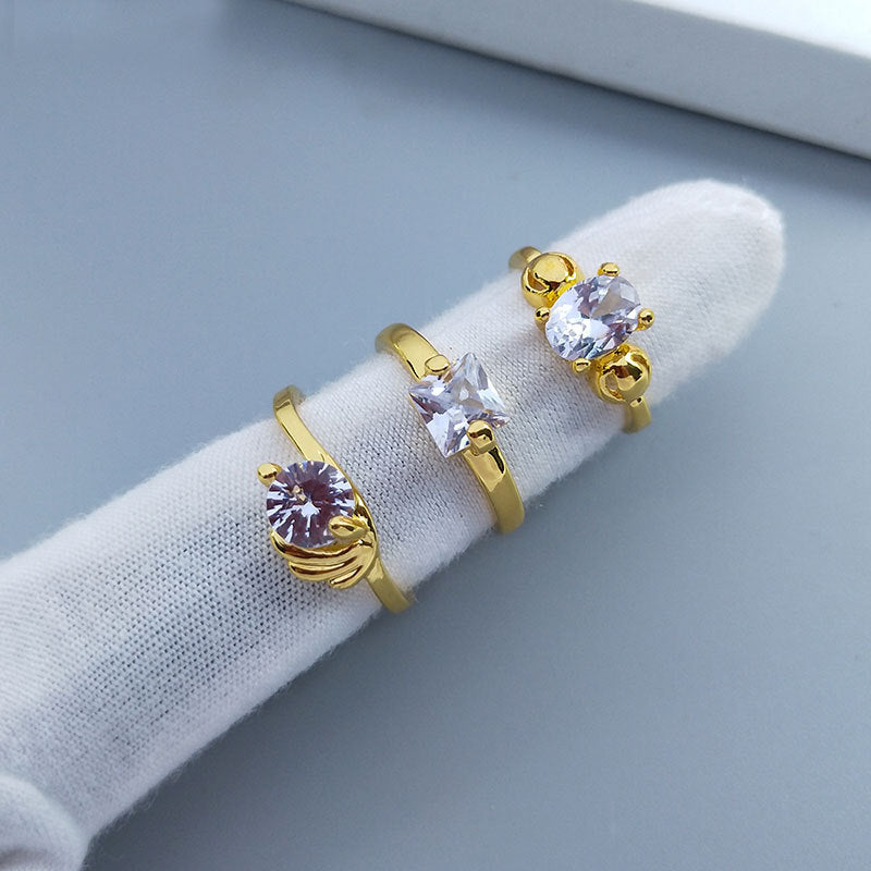 100pcs/ Box Mixed Zirconia Women's Rings