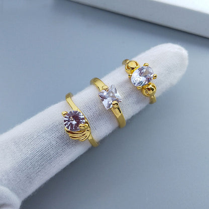 100pcs/ Box Mixed Zirconia Women's Rings