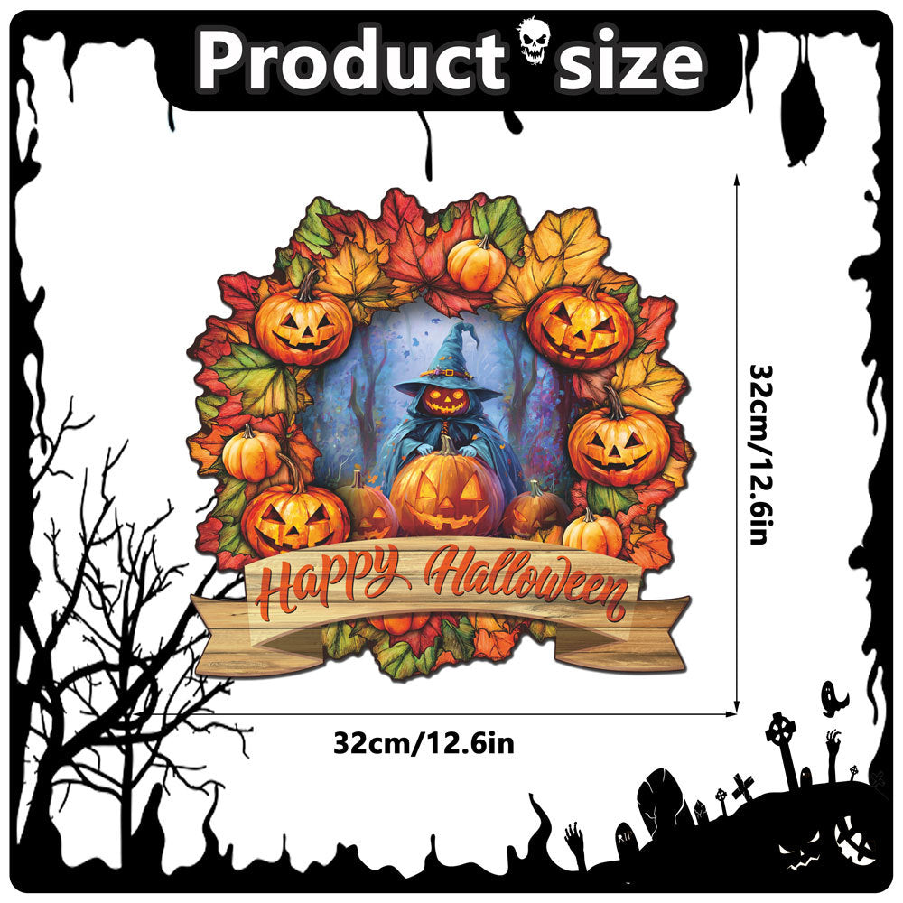 Halloween Decorations PP Hanging Sign,Welcome To Our Haunted House Door Hanger Sign For Outdoor Home Farmhouse Wall Window Yard,Party Supplies Halloween