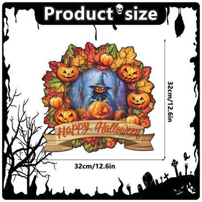 Halloween Decorations PP Hanging Sign,Welcome To Our Haunted House Door Hanger Sign For Outdoor Home Farmhouse Wall Window Yard,Party Supplies Halloween