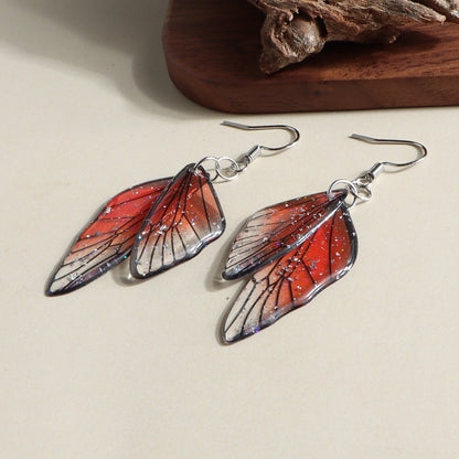 Gradient Cicada Wings Butterfly Wings Earrings