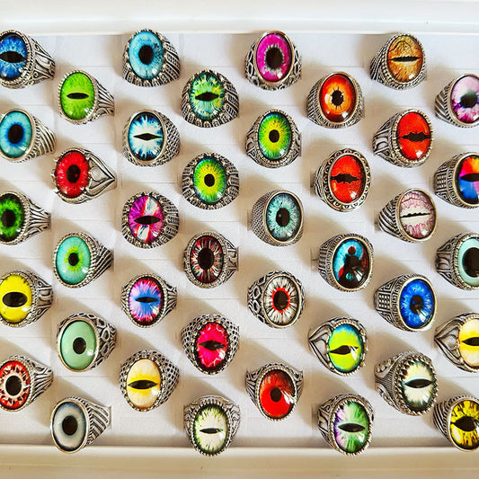 50pcs/ Box Mixed Demon Eye Rings