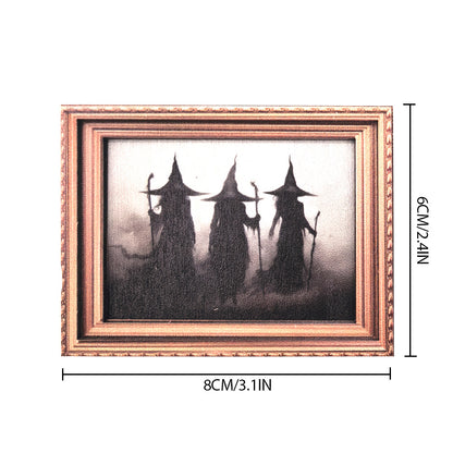 Halloween Retro Photo Frame Magnetic Fridge Magnet Wooden Poster Fridge Magnet Home Decoration Refrigerator Magnets