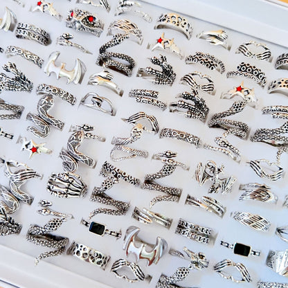 100pcs/ Box Mixed Snake-Shaped Dragon Claw Rings