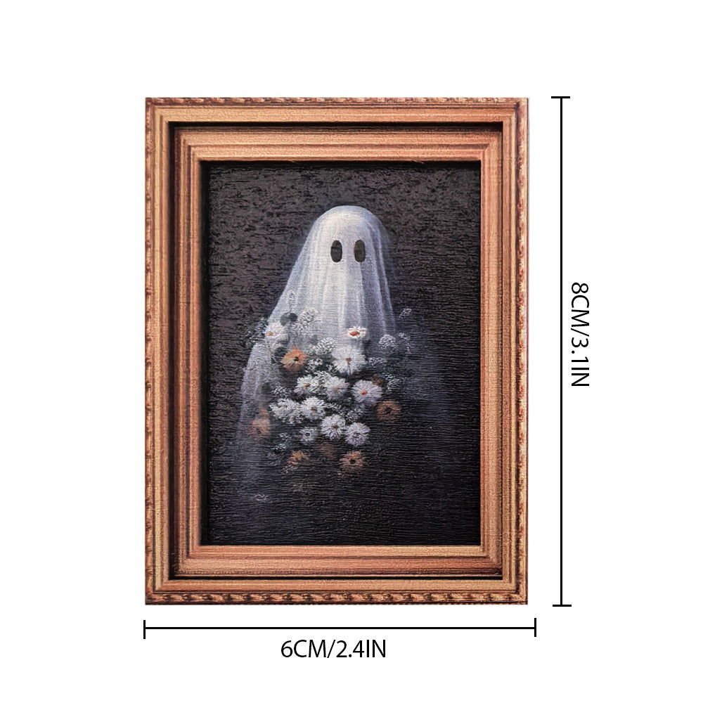 Halloween Retro Photo Frame Magnetic Fridge Magnet Wooden Poster Fridge Magnet Home Decoration Refrigerator Magnets