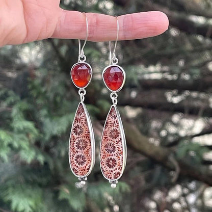 Enamel colored glass personality earrings