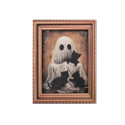 Halloween Retro Photo Frame Magnetic Fridge Magnet Wooden Poster Fridge Magnet Home Decoration Refrigerator Magnets