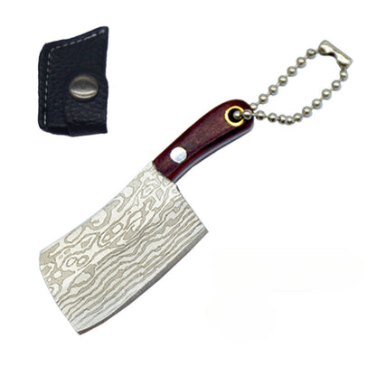 Damascus Pattern Mini Knife with Protective Sleeve